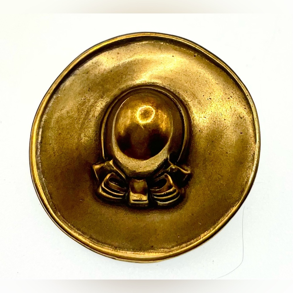 3 for $30 Vintage Brass Bonnet Hat Lapel Pin Brooch Stamped Brass